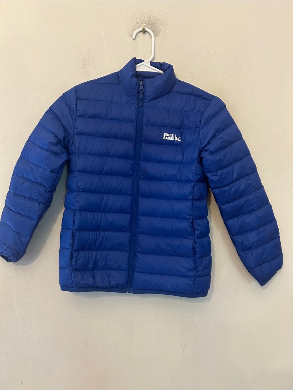 Eddie Bauer Kids Royal Blue Quilted Lightweight Down Jacket Size S (6-7) EUC